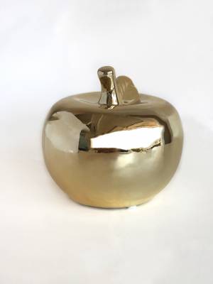 Ceramic golden Apple , 17 cm - flowers delivery Dubai