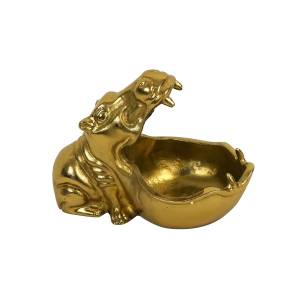 Bowl Hippo, gold - flowers delivery Dubai