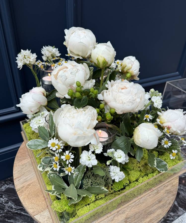 gift box of peonies 