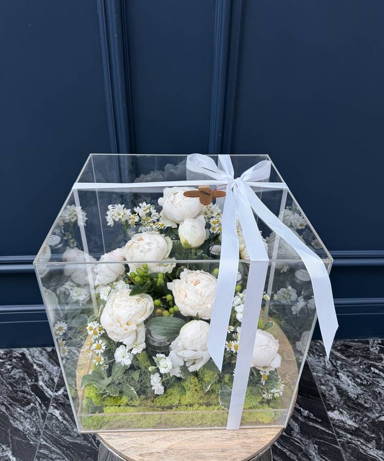 gift box of peonies 