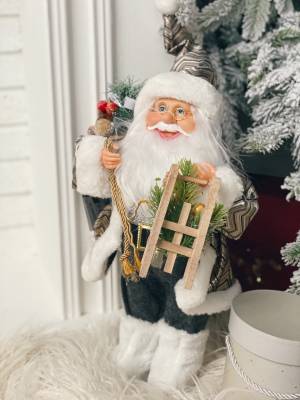 Santa stands light gray LED-25x15x40 cmv - flowers delivery Dubai
