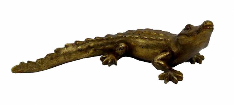 Statuette "Alligator" gold, 24 cm