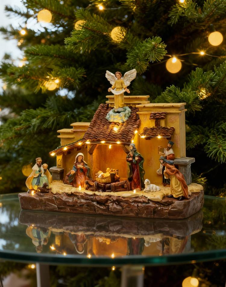 Nativity angel scene LED