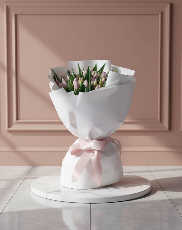 Bouquet of tulips "Evening by the sea"