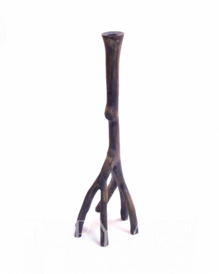 Candlestick Branch aluminum bronze h40 cm