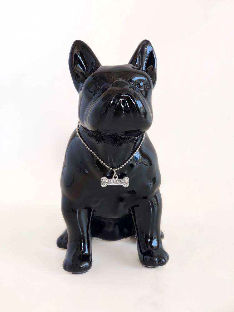 Moneybox Pug ceramic black