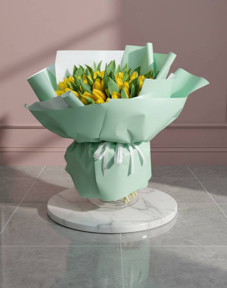 Bouquet of 101 Yellow Tulips