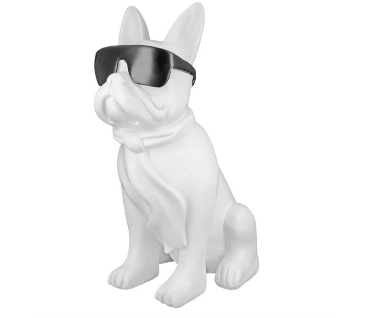 Poly Pug "Cool Dog" sitting, white