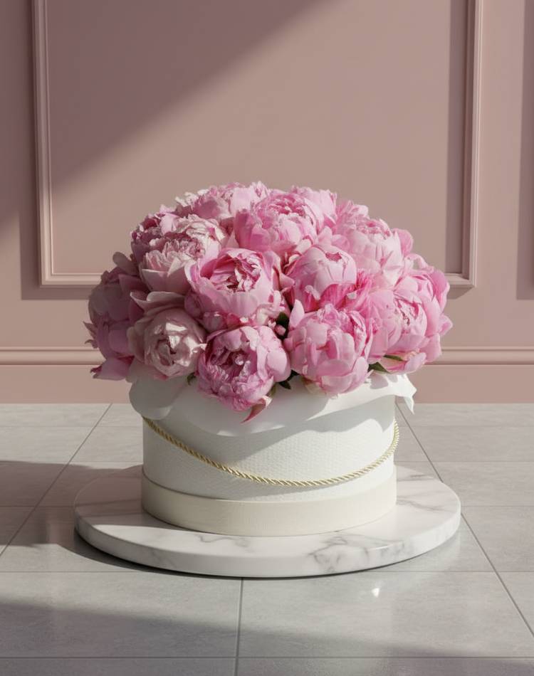 Peonies in a box "flower melody"