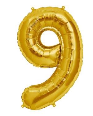 Gold Giant Foil Number Balloon - 9 - flowers delivery Dubai