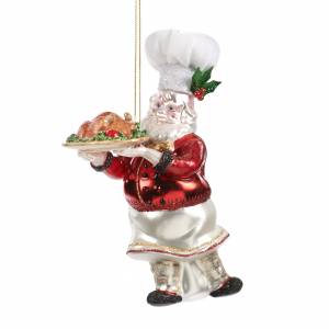 New Year's toy Santa Chef glass. 16 cm. - flowers delivery Dubai