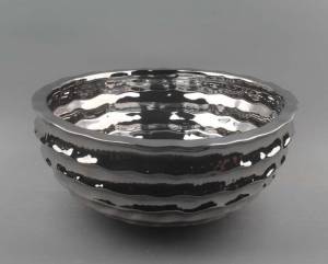 Metal silver bowl, 40 cm - flowers delivery Dubai