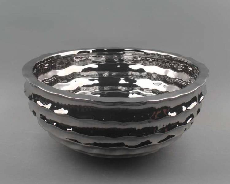 Metal silver bowl, 40 cm