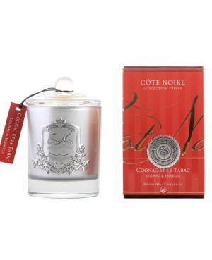 Scented candle Cognac and Tobacco SILVER, 185 g - flowers delivery Dubai