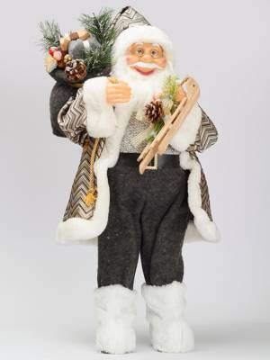 Santa stands, in a fur coat with a sleigh, fabr... - flowers delivery Dubai