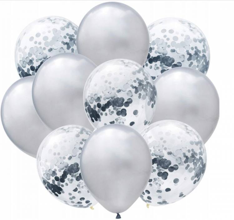 Set of Silver Confetti Balloons