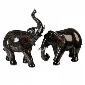 Statuette Elephant Tracy black/silver 20 cm - flowers delivery Dubai