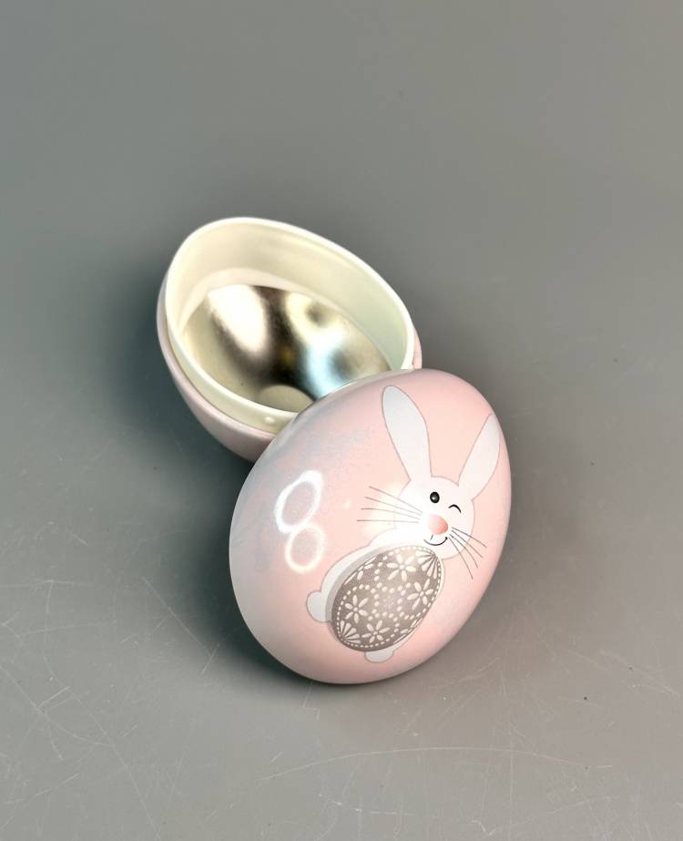Egg metal happy rabbit 60x52x53mm
