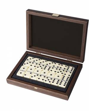 Dominoes 5.2x2.7x1cm in a wooden case, caramel-... - flowers delivery Dubai