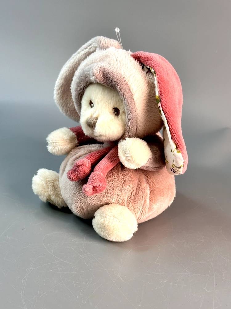 Soft toy Ziggy Bibi in a bunny costume, gray 15см