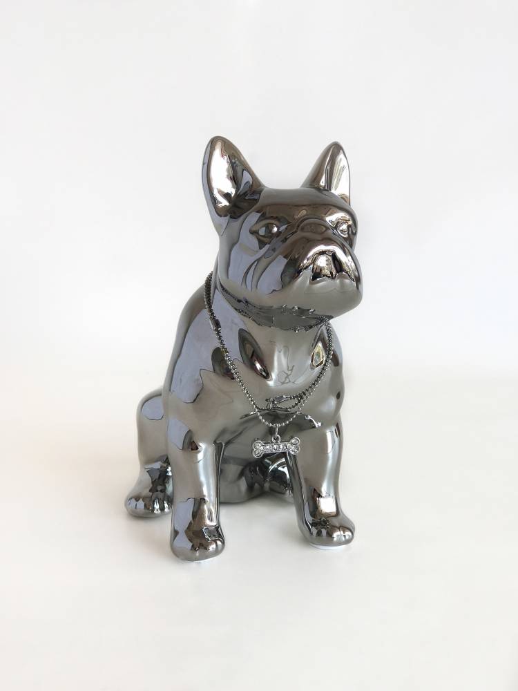 money box "Bulli",ceramic,silver