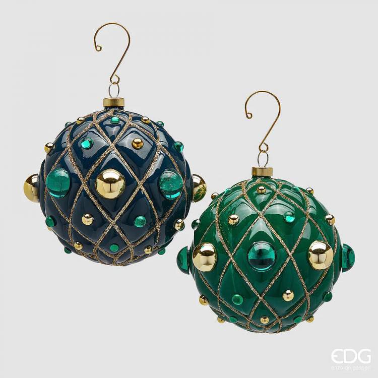 Christmas ball Addobbo Palla decoperle Ornament with Beaded  D.13 2ass