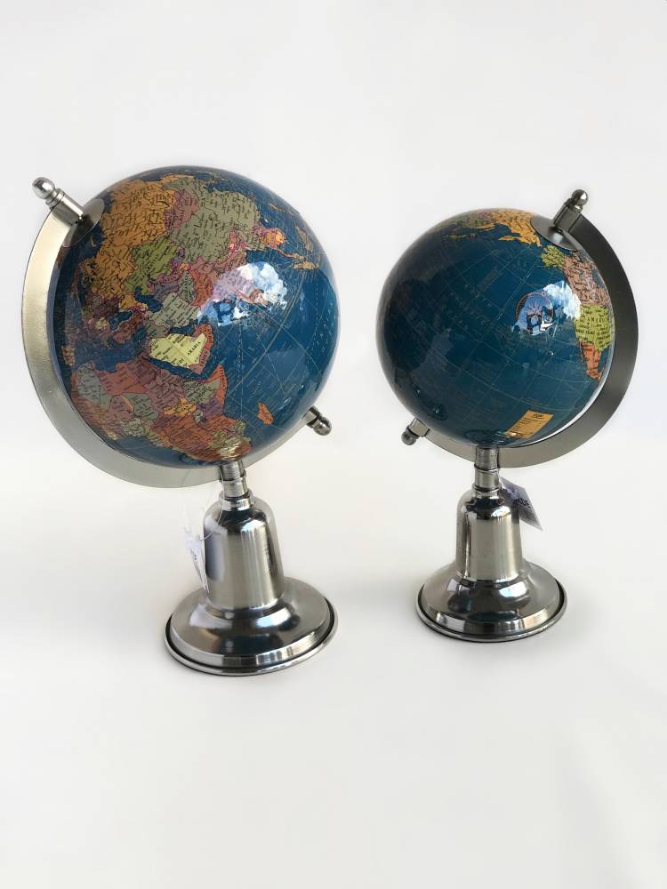 Globe Blue globe on a metal stand