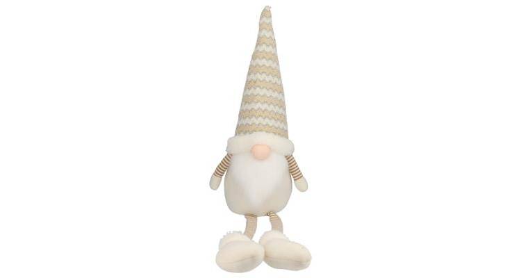 Gnome hanging legs Gold/White