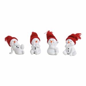 Snowman sitting with hat red, assorted, 9x8x11cm - flowers delivery Dubai