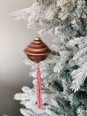 Christmas ball Diamond-shaped with peach tassel... - flowers delivery Dubai