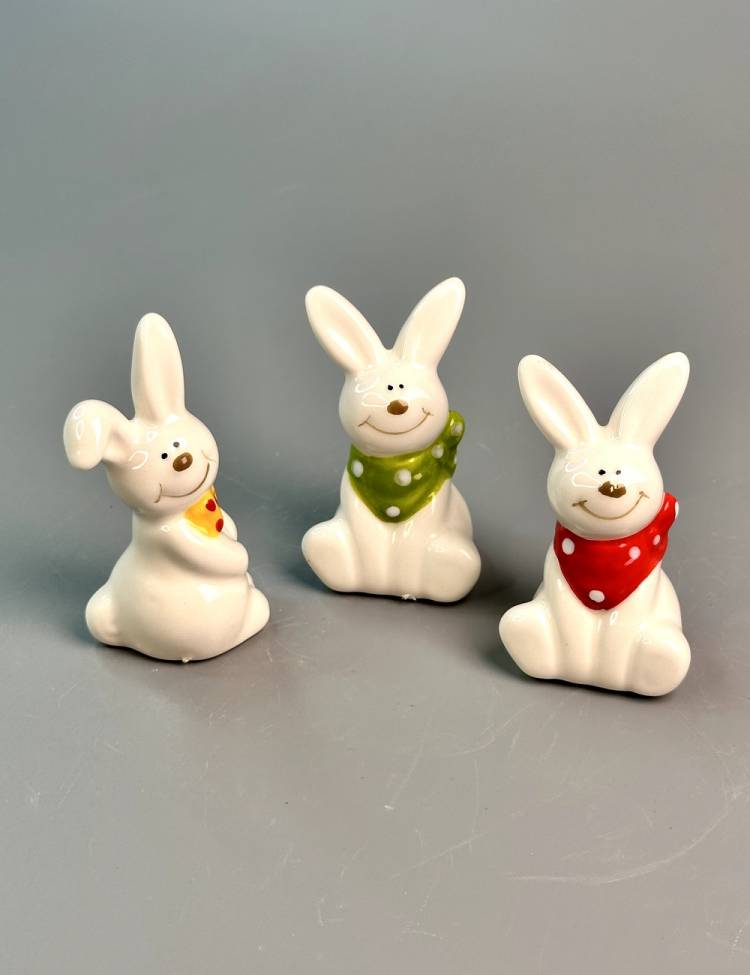 Bunny in assortment ceramic 7 cm