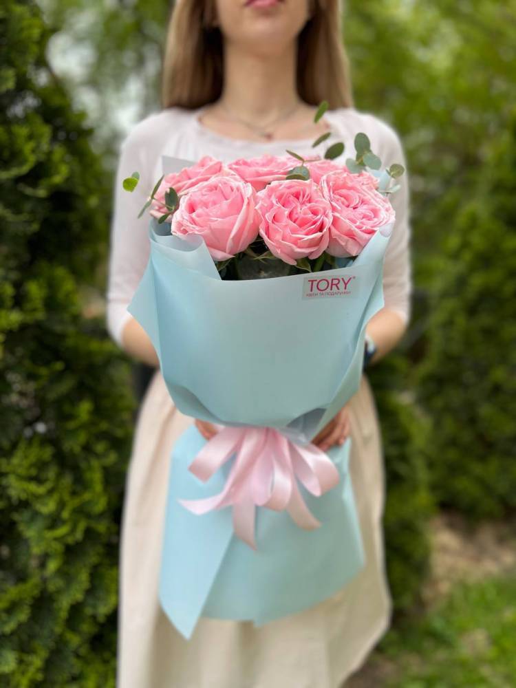 Bouquet of 7 roses Pink Ohara
