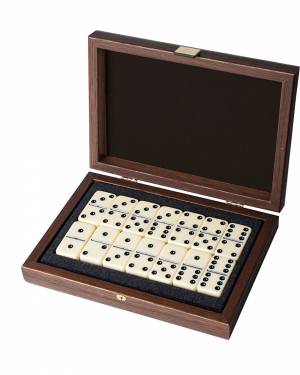 Dominoes 5.2x2.7x1cm in a wooden case made of d... - flowers delivery Dubai