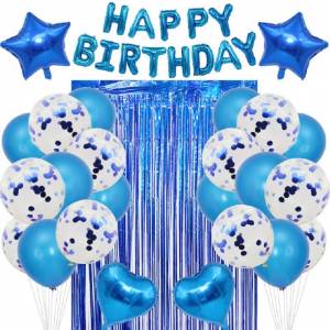 Balloons set HAPPY BIRTHDAY blue xl - flowers delivery Dubai