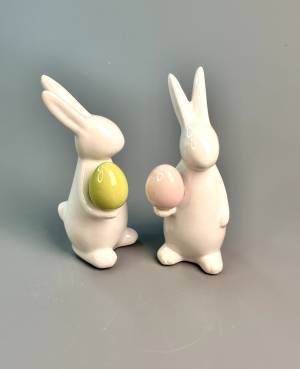 Bunny with egg ceramic white 5*13*6 cm - flowers delivery Dubai