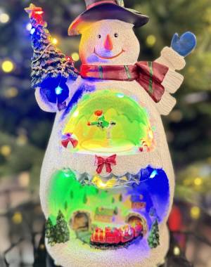 snowman with train assorted 2ass animated, LED - flowers delivery Dubai