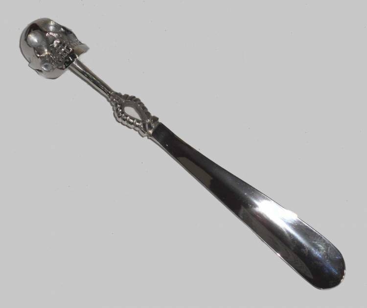 Shoe spoon "Skull" silver