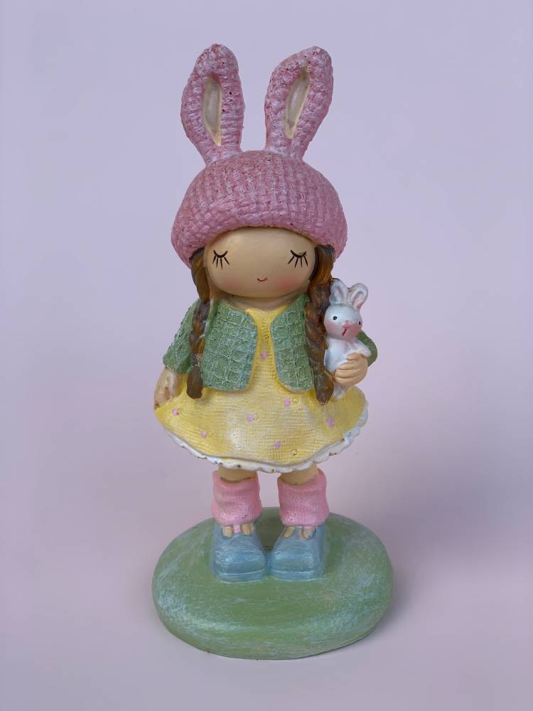 Girl in a hat with bunny ears, 6*6*13 cm