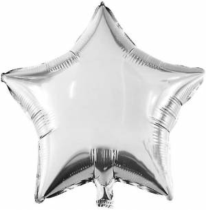 STAR BALLON SILVER WHITE FOIL - flowers delivery Dubai