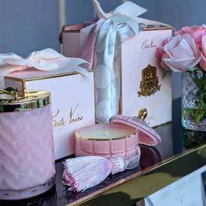 Scented candle Art Deco Pink Champagne, 185 g - flowers delivery Dubai