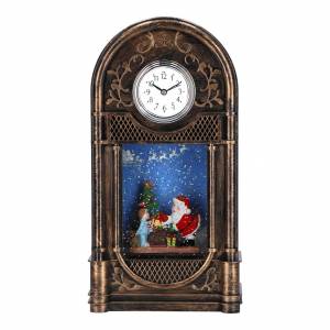 Clock with santa water spinning, LED-bronze - flowers delivery Dubai