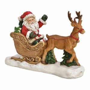 Santa on sled, poly, 20x13x7cm - flowers delivery Dubai