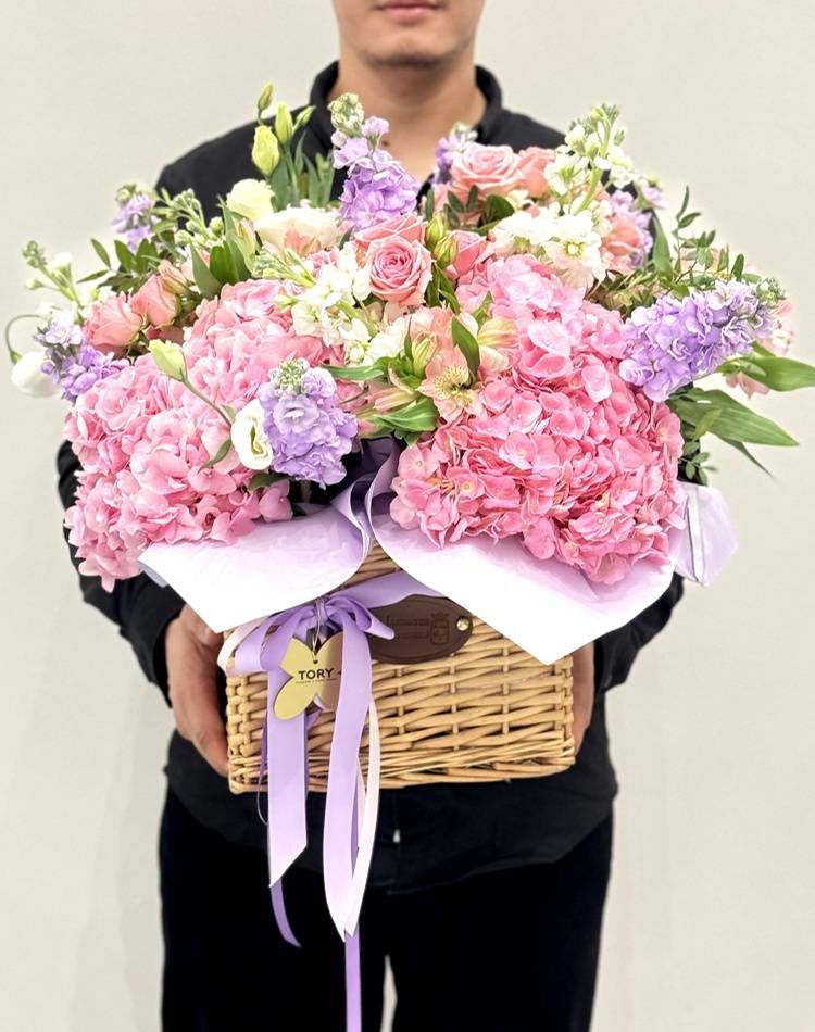 Flowers in a basket "Tenderness and Love"