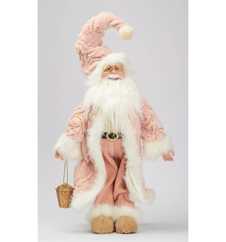 Santa stands in a pink fur coat -45 cm