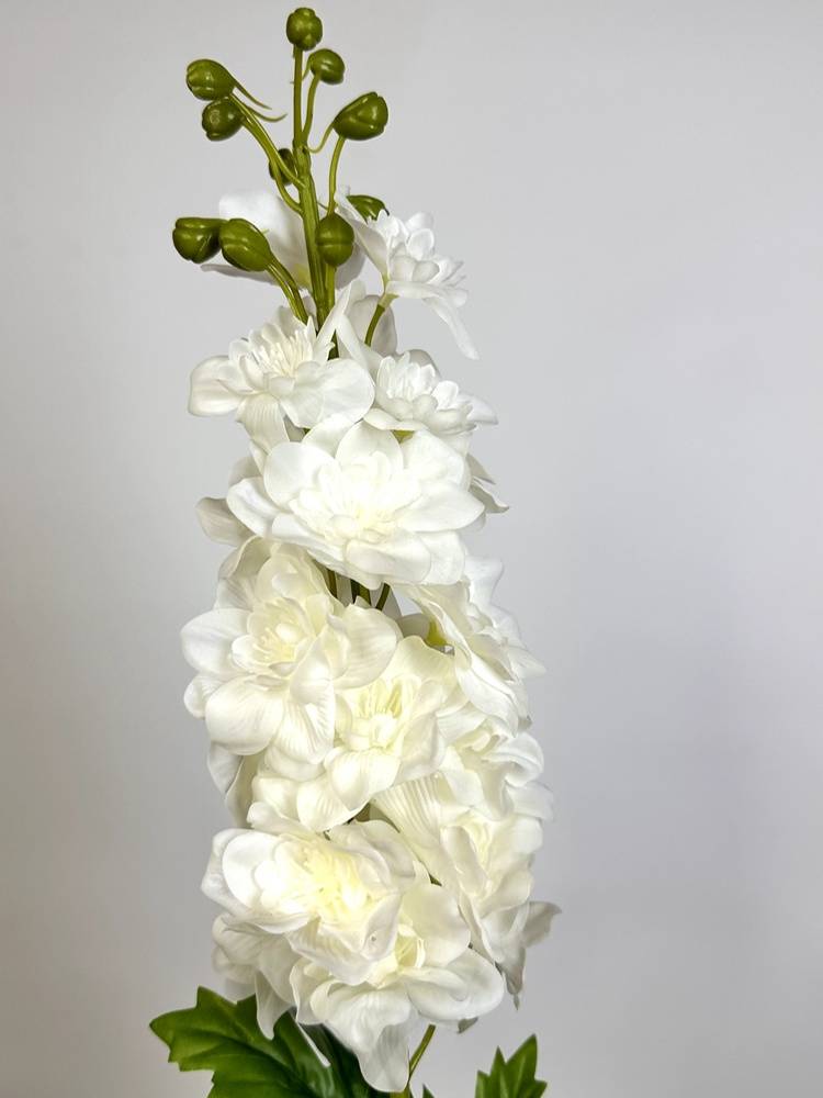 Delphinium white silicone artificial