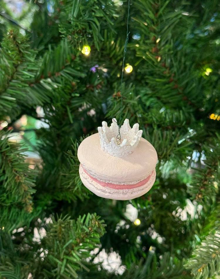 Christmas tree toy MACARON, pink, 5 cm