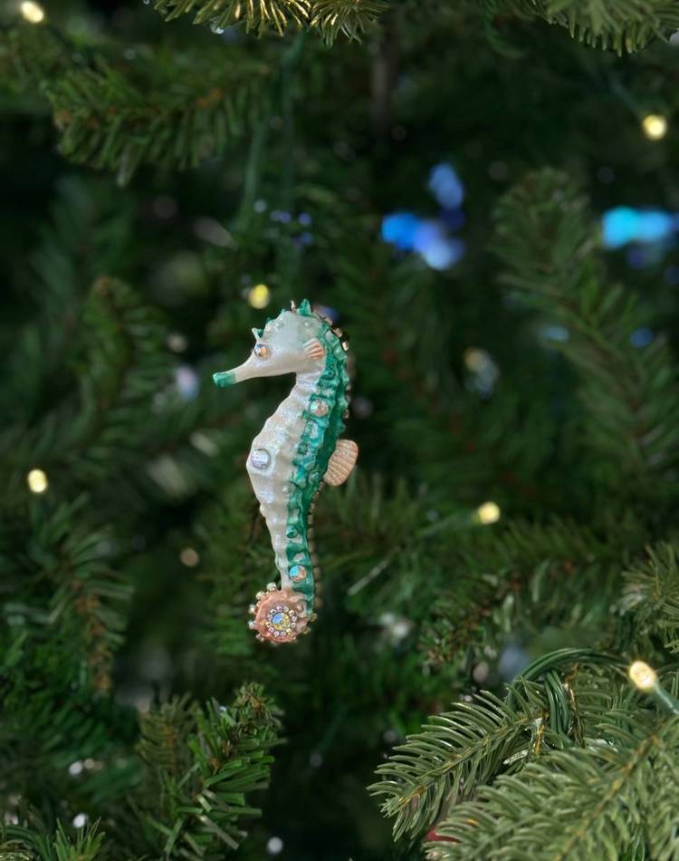 Christmas decoration Turtle/Crab/Seahorse, 11 cm