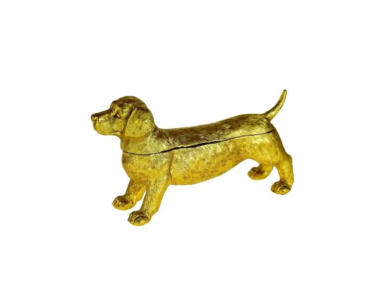 Dachshund box, gold