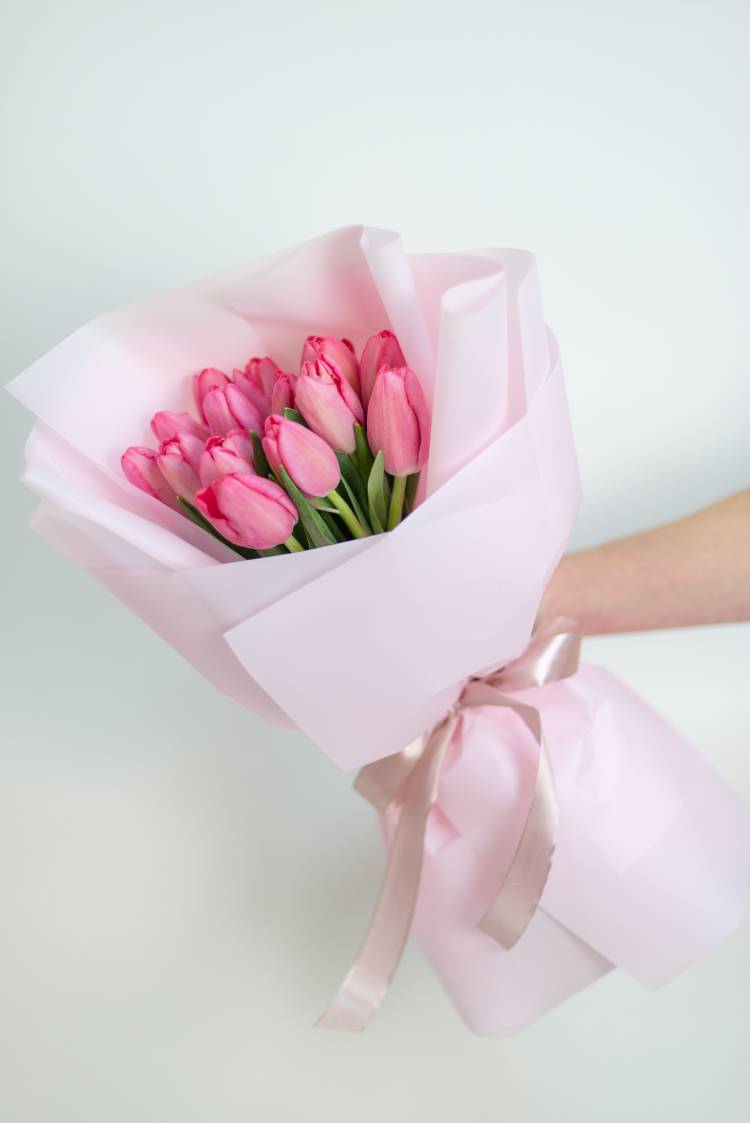 Bouquet of 15 Pink Tulips