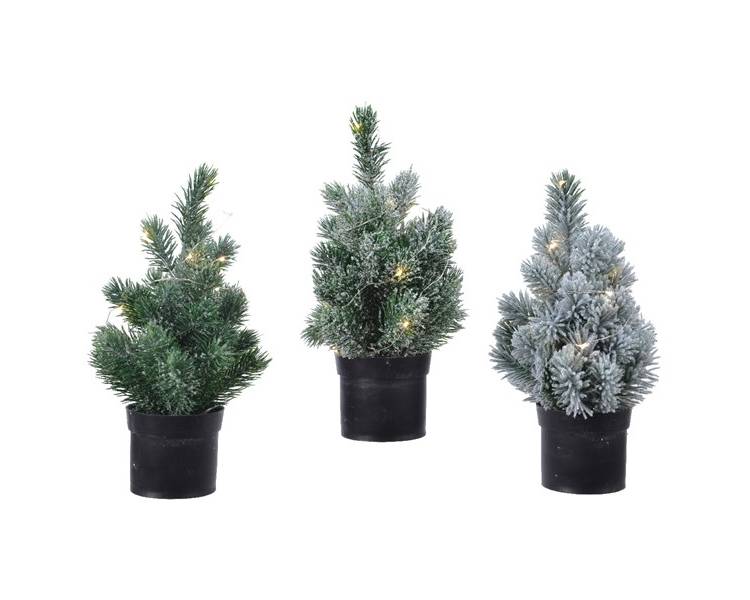 Spruce in a pot with LED lights, 28 cm
